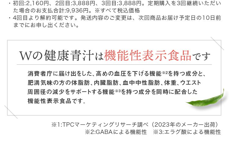 今話題のWの健康青汁 驚きの高評価